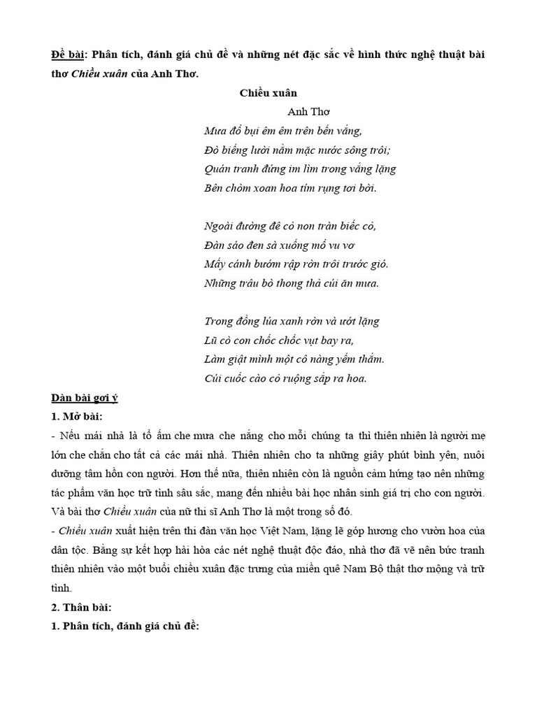 Phân tích Chiều Xuân