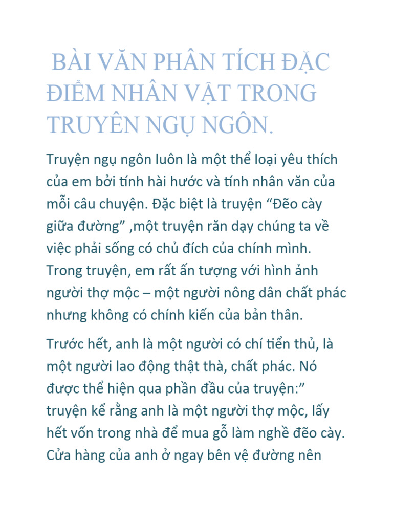 Phân tích đặc điểm nhân vật trong truyện ngụ ngôn Gallery 2