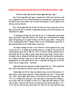 Phân tích đoạn 1 Tuyên ngôn Độc lập