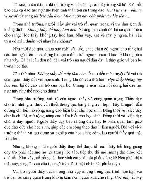 Câu nào là chân lý: Không thầy đố mày làm nên hay Học thầy không tày học bạn? Gallery 1