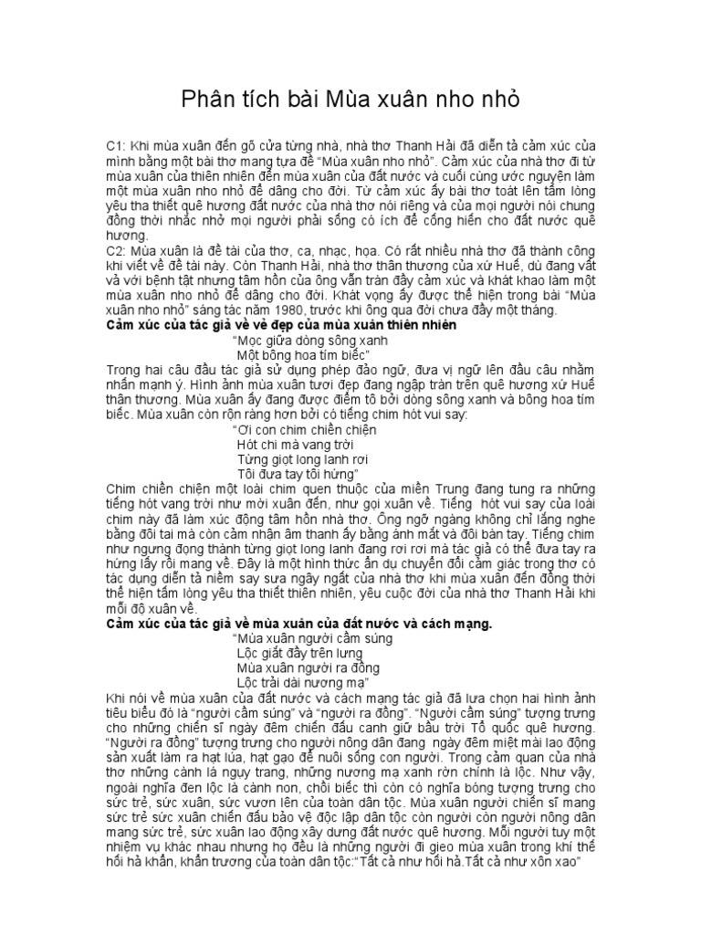 Phân tích khổ 1 bài Mùa xuân nho nhỏ Gallery 2