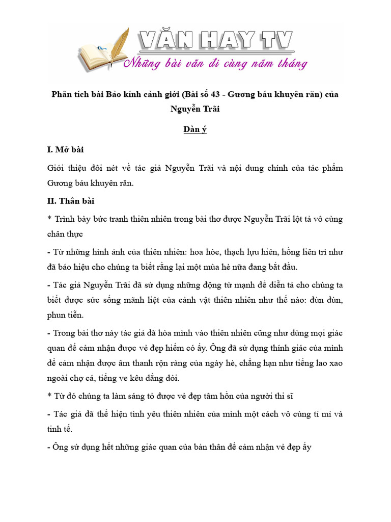 Soạn Văn 10 Bảo Kính Cảnh Giới Gallery 2