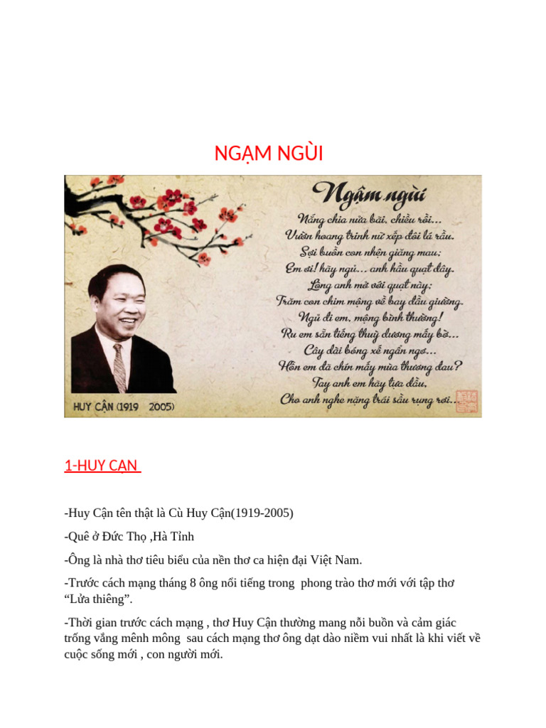 Ngậm Ngùi Huy Cận Gallery 2