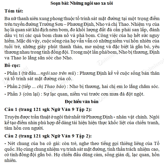 Soạn Văn Lớp 9 Bài Những Ngôi Sao Xa Xôi: Chiến Tranh, Tình Người và Vẻ Đẹp Tâm Hồn Gallery 2