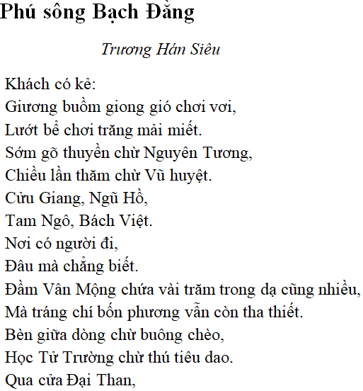 Phân tích Phú Sông Bạch Đằng