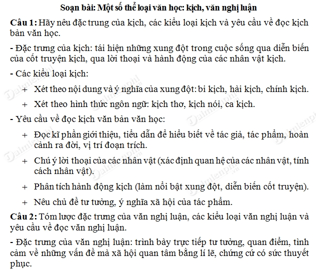 Soạn bài một số thể loại văn học kịch nghị luận Gallery 1