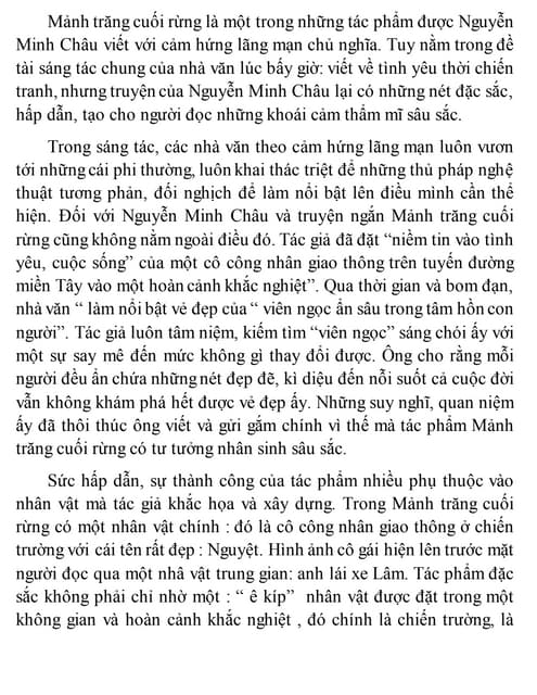 Mảnh Trăng Cuối Rừng SGK: Phân tích tác phẩm và ý nghĩa Gallery 1