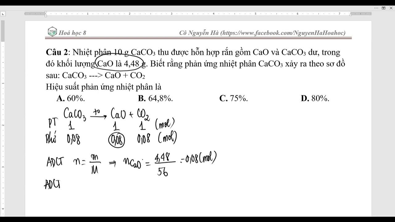 Nhiệt phân CaCO3 thu được sản phẩm khí là CO2 Gallery 1