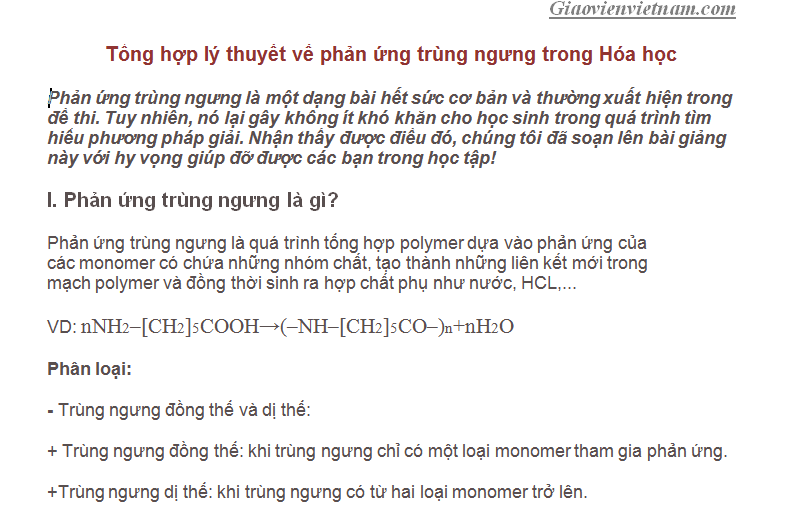 Phản ứng trùng ngưng là gì? Gallery 2