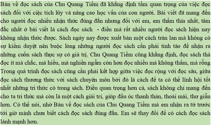 Điều Thấm Thía Nhất Khi Học Bài Bàn Về Đọc Sách