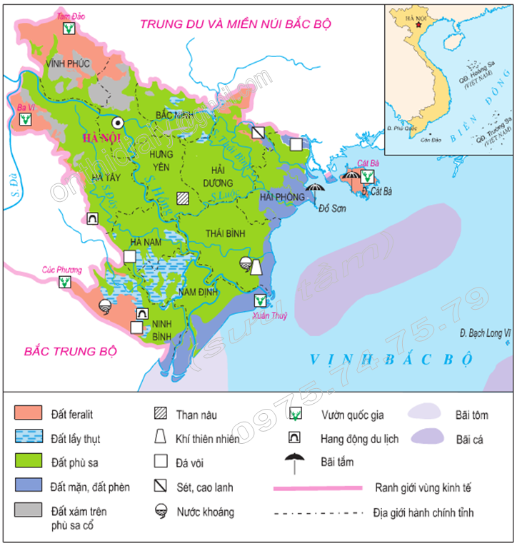 Phát biểu nào sau đây không đúng khi nói về vị trí địa lý của Đồng bằng sông Hồng?