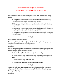 Phát biểu nào sau đây là đúng khi nói về định luật bảo toàn năng lượng?