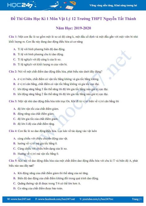 Phát biểu nào sau đây về động năng và thế năng trong dao động điều hòa là sai?