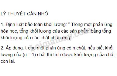 Định luật bảo toàn khối lượng