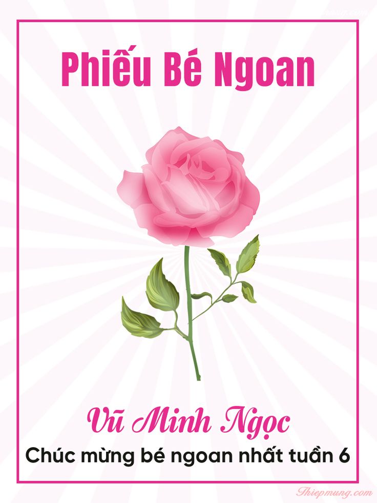 Phiếu Bé Ngoan Hoa Hồng