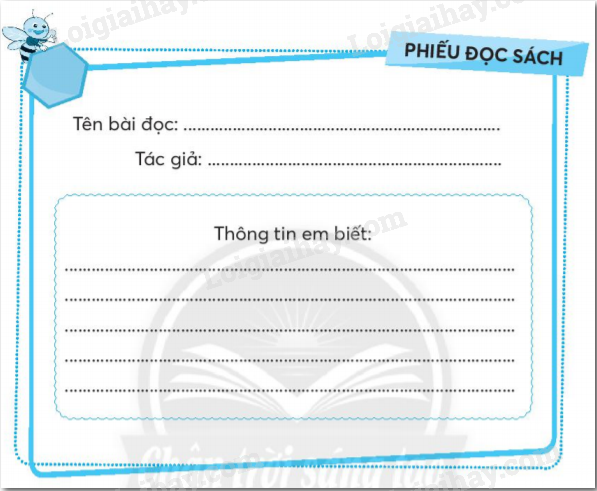 Phiếu Đọc Sách Lớp 2 Chân Trời Sáng Tạo: Hướng dẫn chi tiết và đáp án