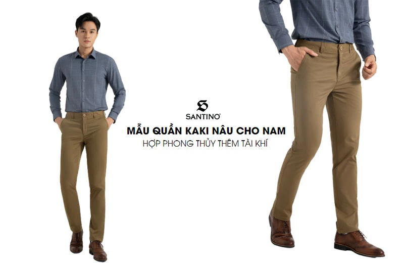 Quần Kaki Nâu Mặc Với Áo Gì? Gallery 1