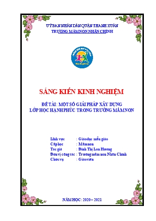 Một số biện pháp xây dựng lớp học hạnh phúc cho trẻ 5-6 tuổi ở trường mầm non Gallery 2