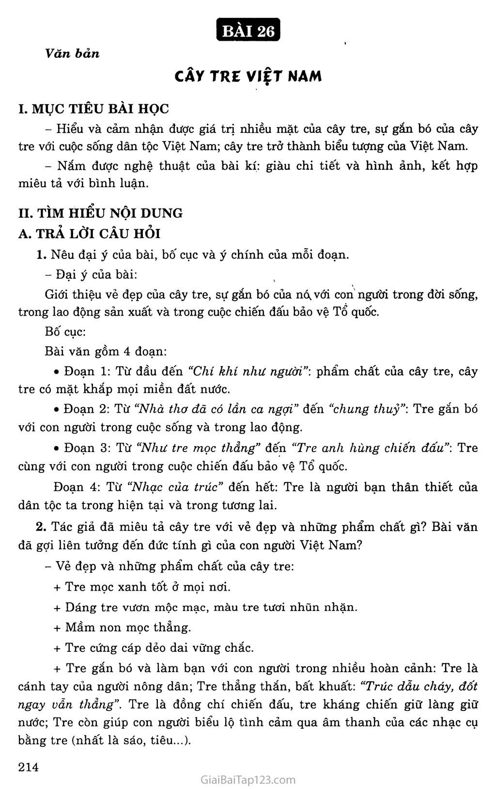 Phương thức biểu đạt chính trong bài thơ "Cây tre Việt Nam" của Thép Mới là gì? Gallery 2