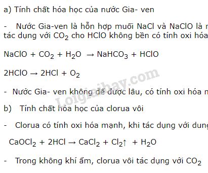 Phương trình hóa học điều chế nước Javel