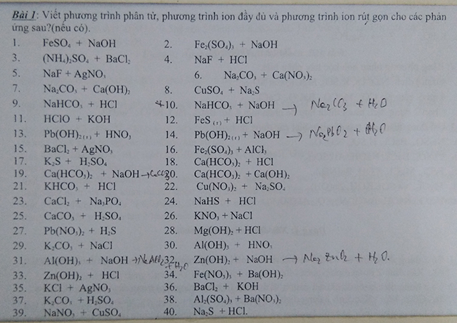Phương Trình Ion Của Na2S + HCl Gallery 2