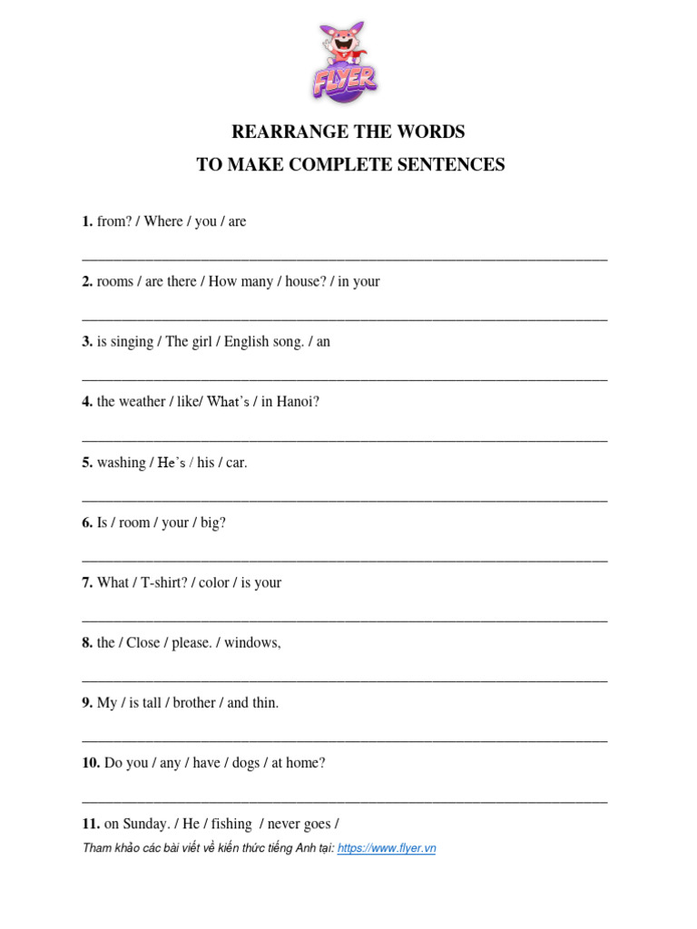 How to Order Sentences in English for Grade 3 Gallery 2