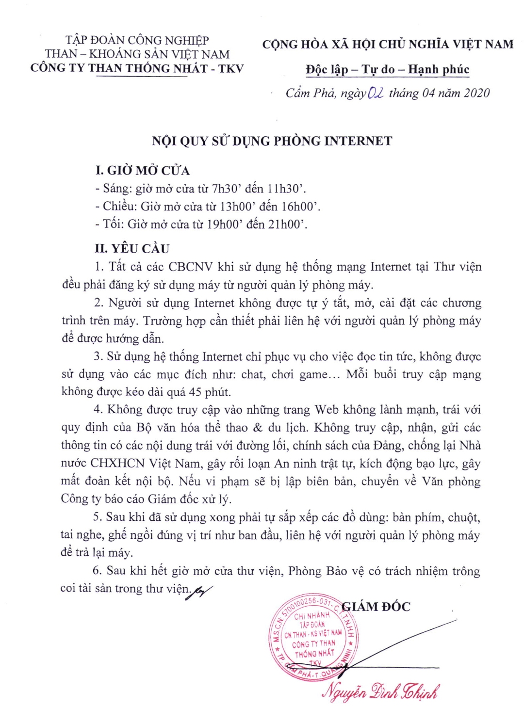 Nội quy thư viện Gallery 2