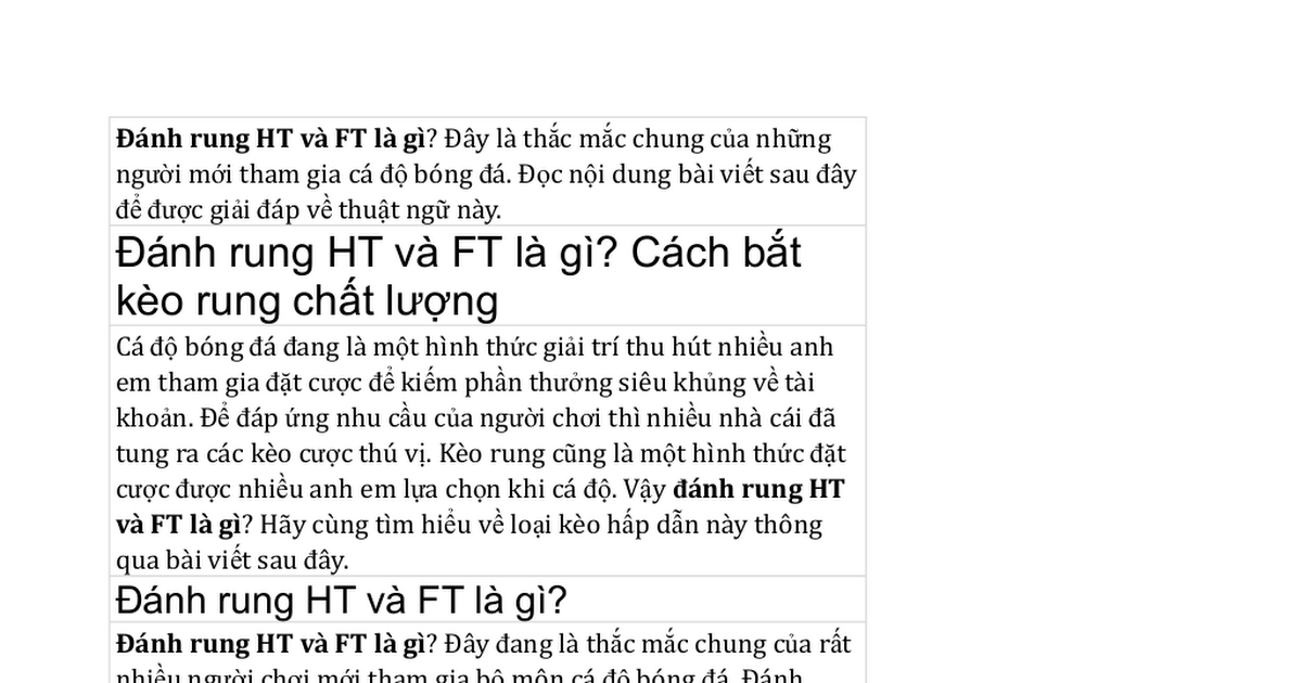 Rung HT Là Gì?