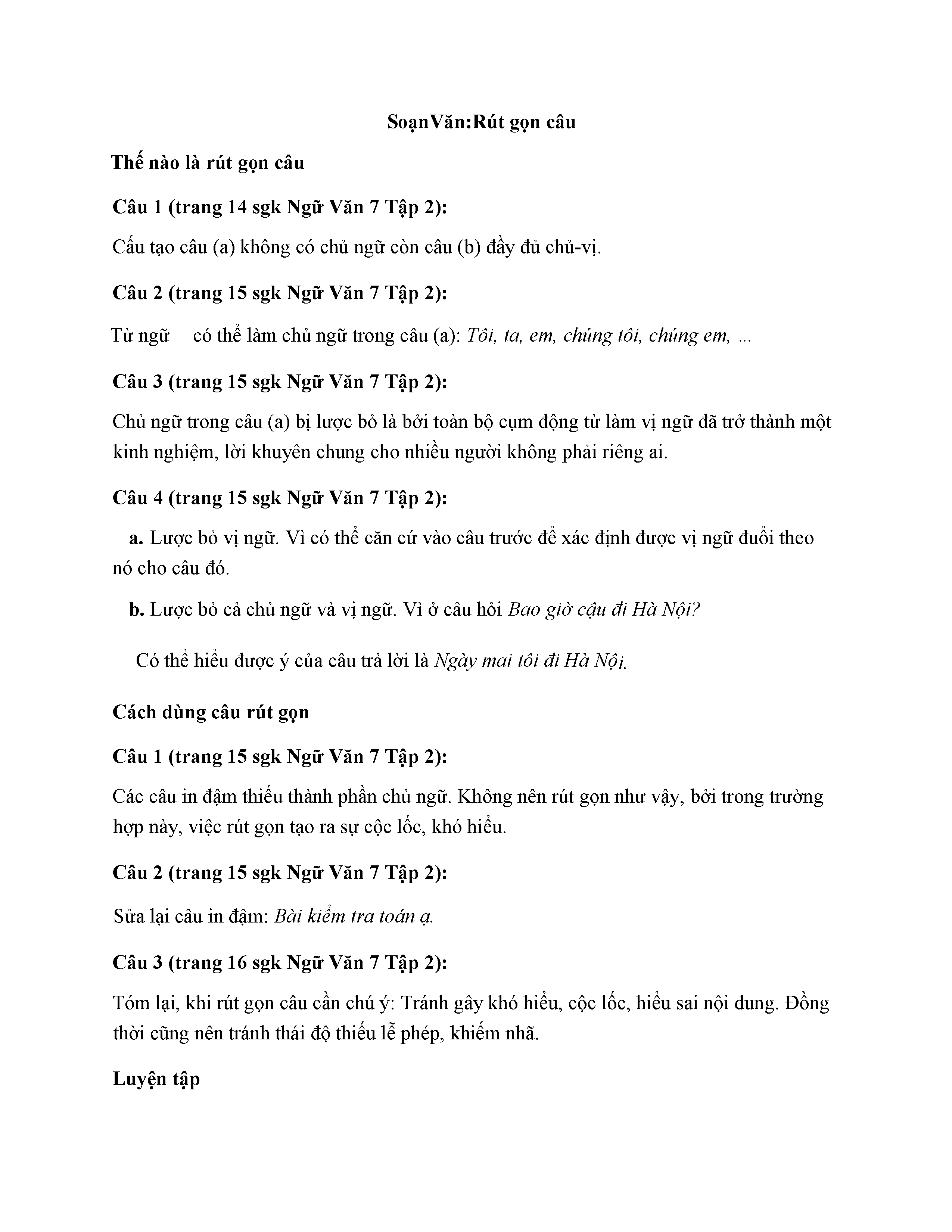 Rút Gọn Bài Văn Hiệu Quả: Phương Pháp và Ví Dụ