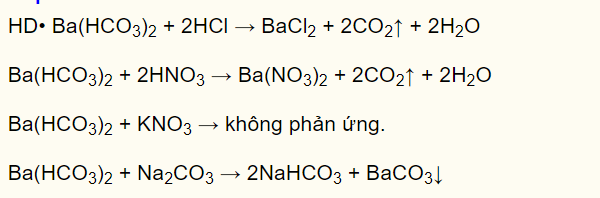 Sản phẩm tạo thành có chất kết tủa khi dung dịch Ba(HCO3)2 tác dụng với dung dịch nào?