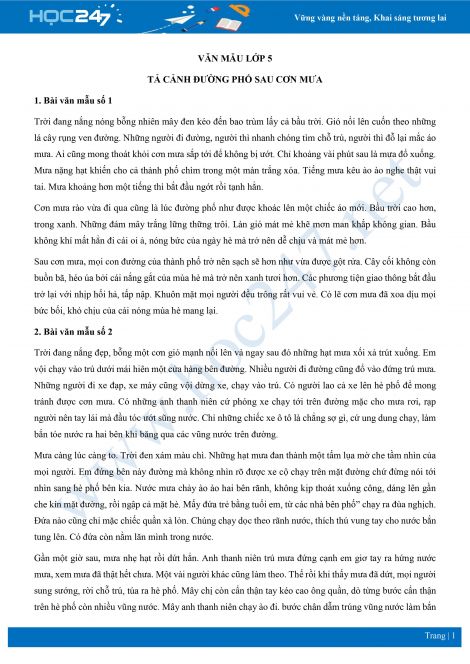 Bài Tả Cơn Mưa Lớp 5 Gallery 2