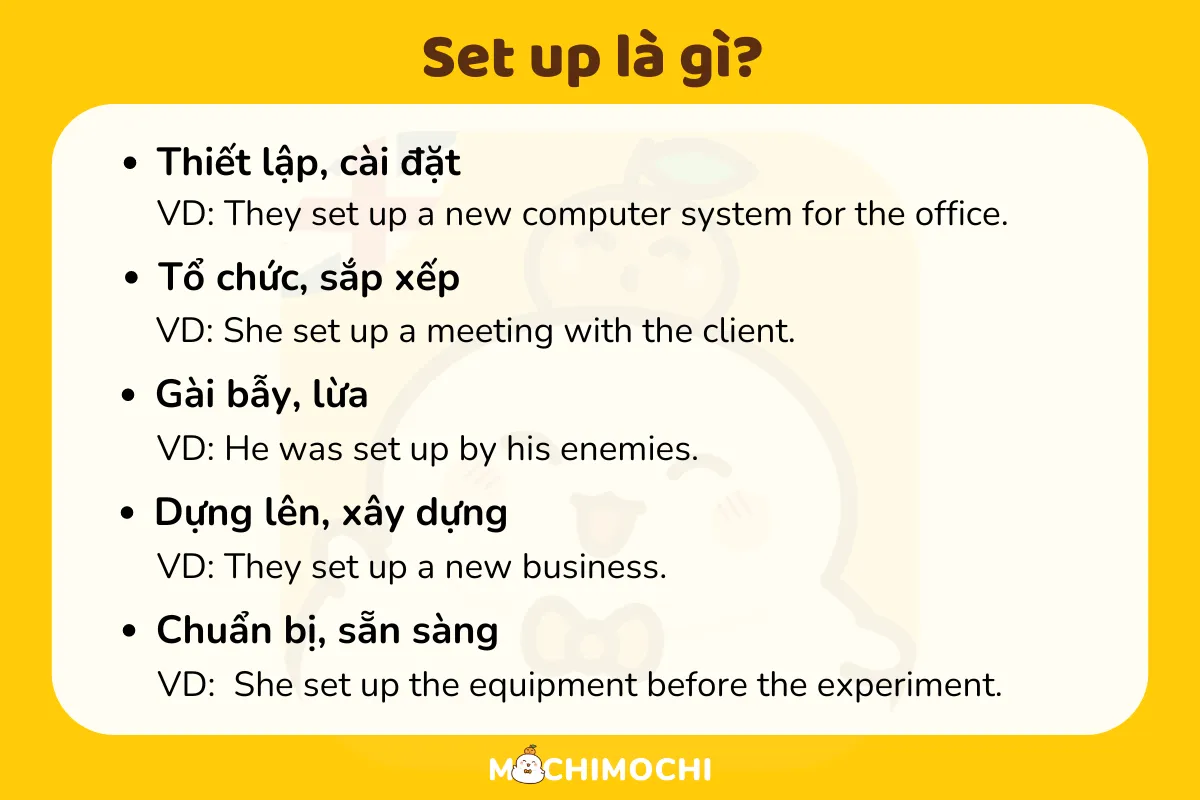 Setup là gì? Tiếng Việt