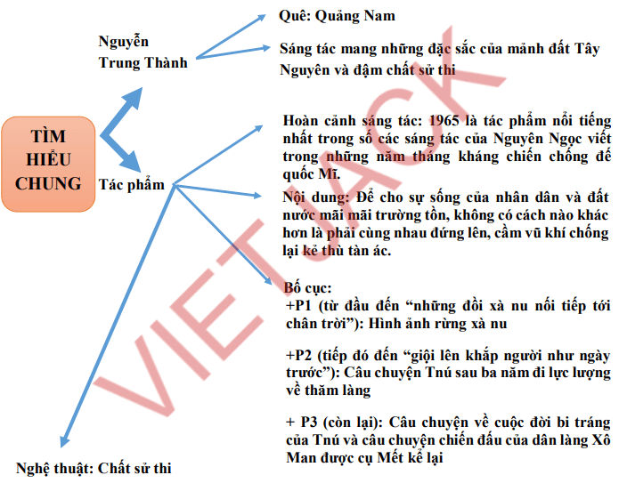 Sơ đồ tư duy bài Rừng Xà Nu