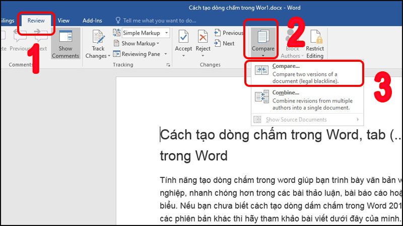 So sánh hai văn bản Word: Cách hiệu quả nhất
