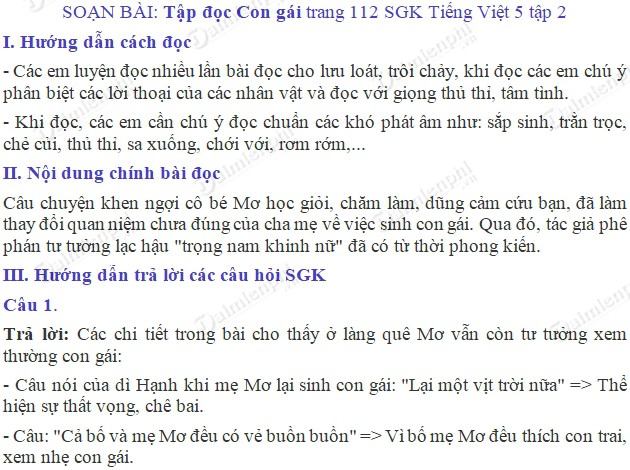 Soạn bài Con gái