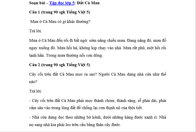 Soạn Bài Đất Cà Mau