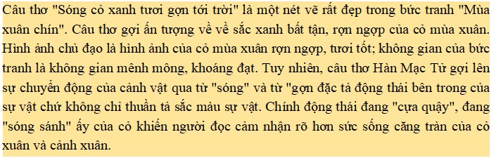 Soạn Mùa Xuân Chín Ngắn Nhất