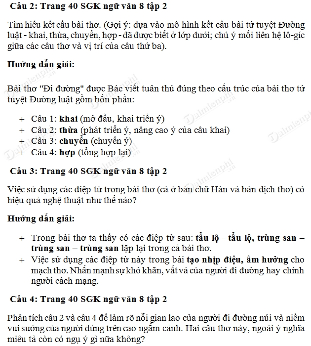 Soạn Văn 8 Bài Đi Đường