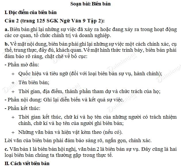 Soạn Văn 9 Bài Biên Bản: Hướng dẫn chi tiết và đầy đủ nhất