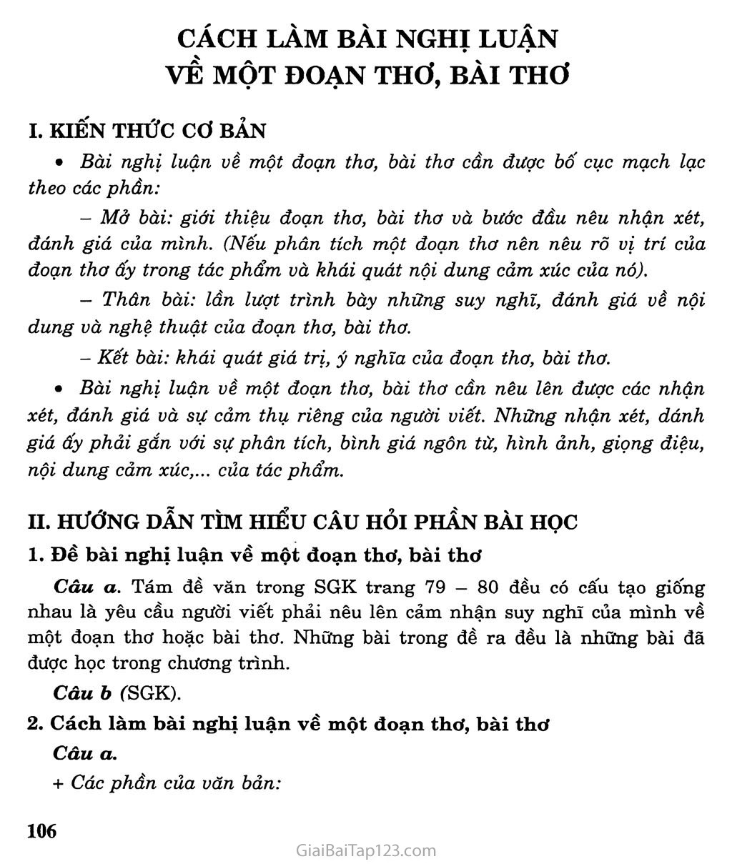 Soạn Văn 9: Cách Làm Bài Nghị Luận Về Một Đoạn Thơ