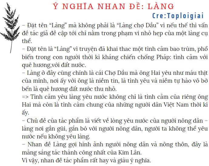 Soạn Văn 9 Bài Làng Siêu Ngắn