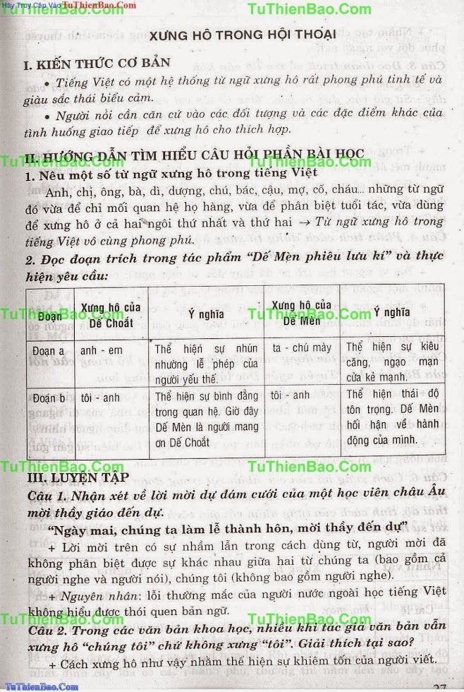 Soạn Văn 9 Bài Xưng Hô Trong Hội Thoại Gallery 2