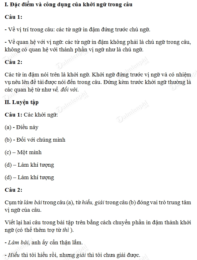 Soạn Văn 9 Khởi Ngữ: Hướng dẫn chi tiết và bài tập