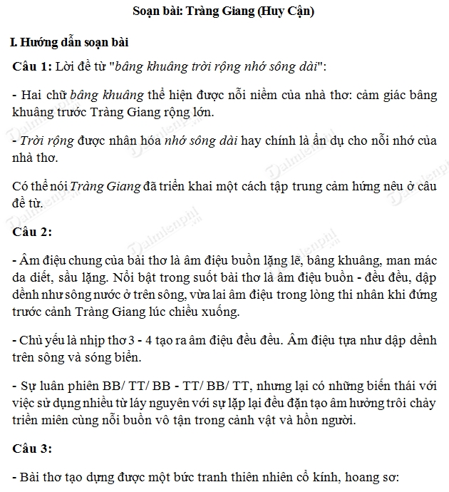 Soạn Văn Tràng Giang Chi Tiết và Đầy Đủ Gallery 2