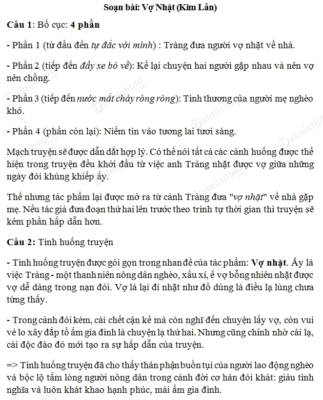 Soạn Văn Vợ Nhặt Chi Tiết và Đầy Đủ