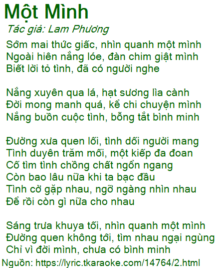 Sớm Mai Thức Giấc Nhìn Quanh Một Mình