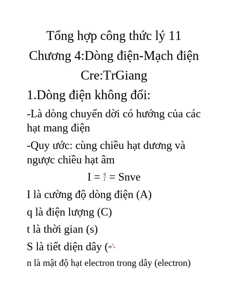 Công thức Chương 4 Vật Lý 11 Gallery 2