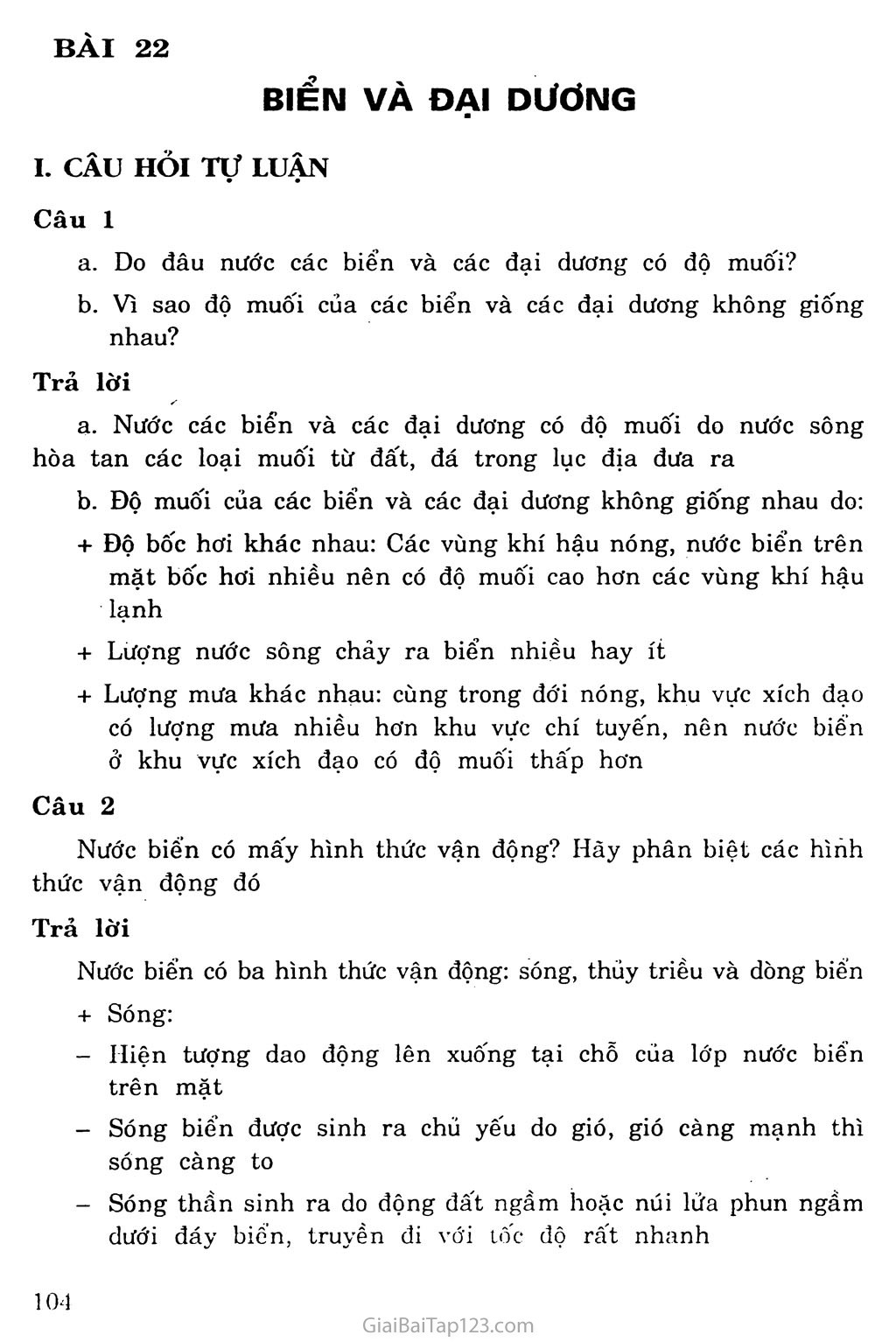 Sông ngòi ảnh hưởng đến độ mặn của nước biển và đại dương như thế nào?