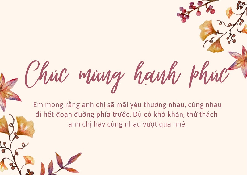 Những Status Hay Nhất Chúc Chị Gái Hạnh Phúc Ngày Cưới