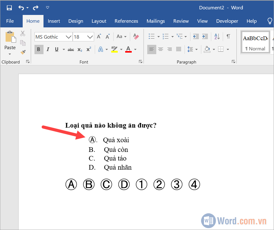 Cách Khoanh Tròn Chữ Trong Word Gallery 1